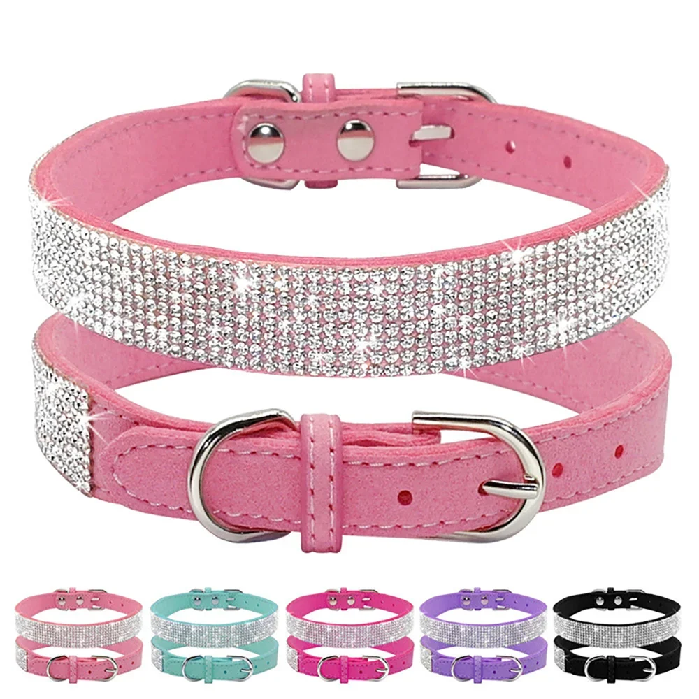 Korean Velvet Luxe Rhinestone Dog Collar