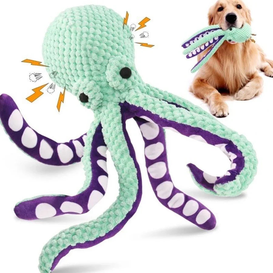 Squeaky Octopus Plush Toy - Soft Tentacles for Chewing and Play