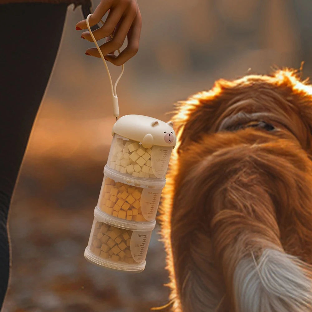 Stackable Bear-Top Travel Food Dispenser
