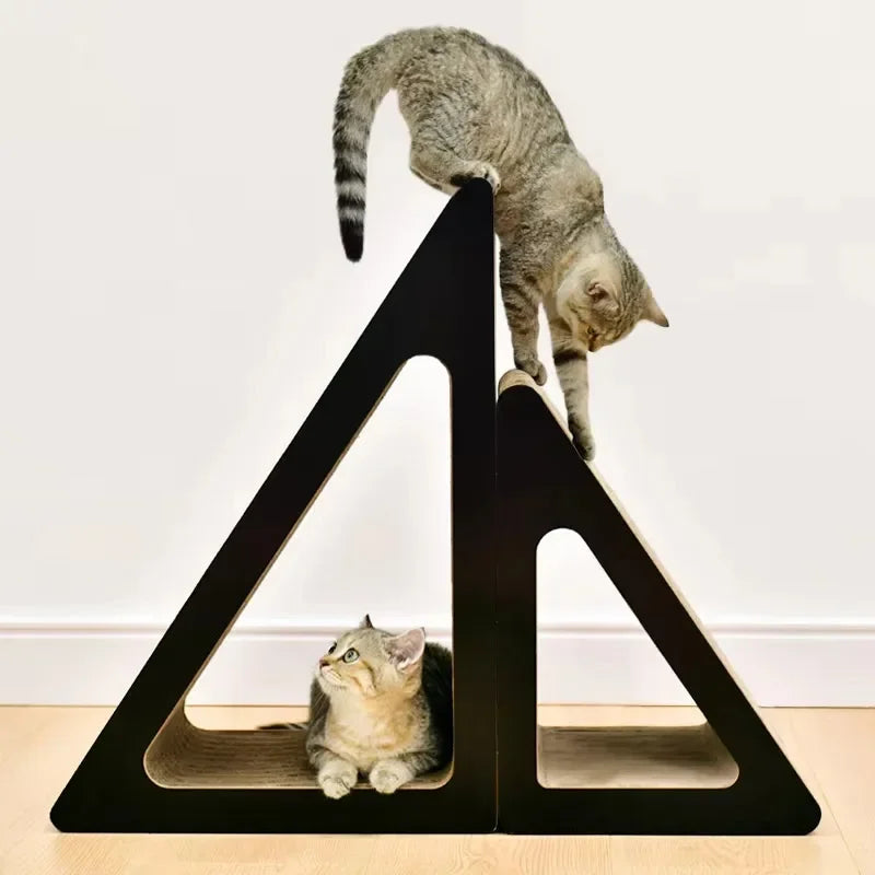 2-in-1 Interactive Cardboard Cat Scratcher and Puzzle Toy