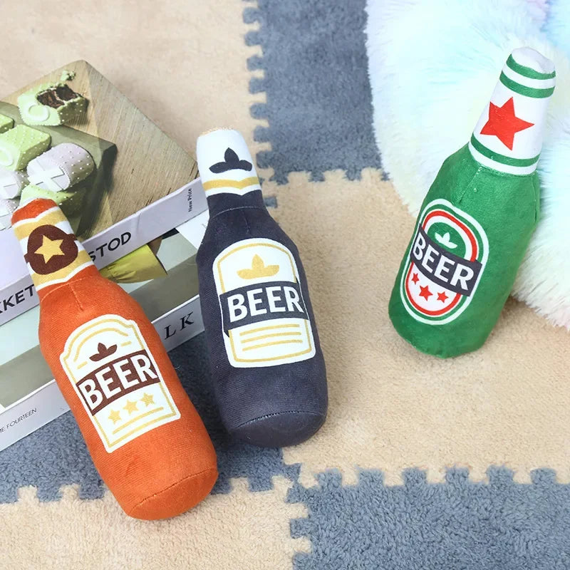 "Beer Bottle" Plush Toy Set - Themed Fun for Your Dog