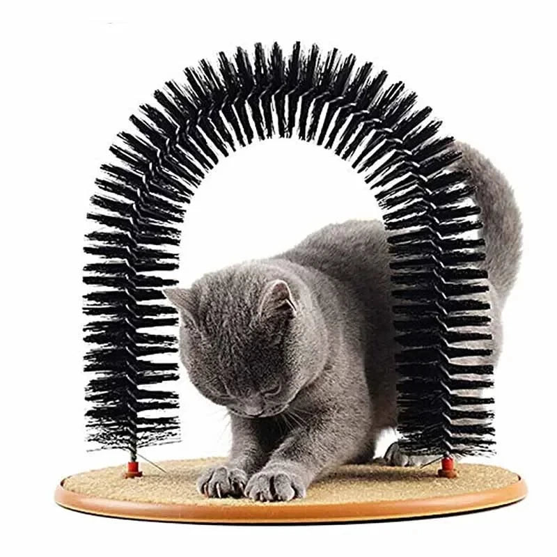 Cat Grooming and Massage Arch - 2-in-1 Toy with Scratching Base