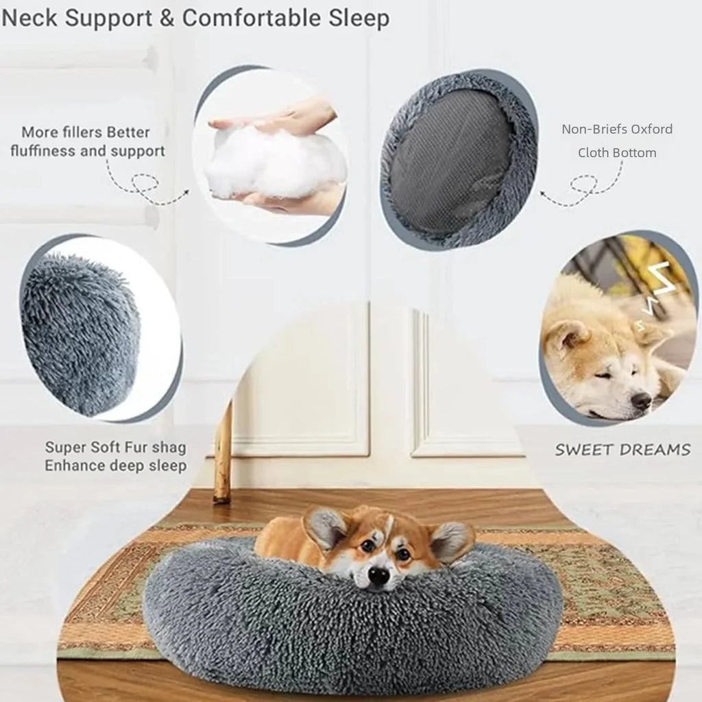 Fluffy Round Pet Bed (Machine Washable) - Maximum Comfort and Versatility