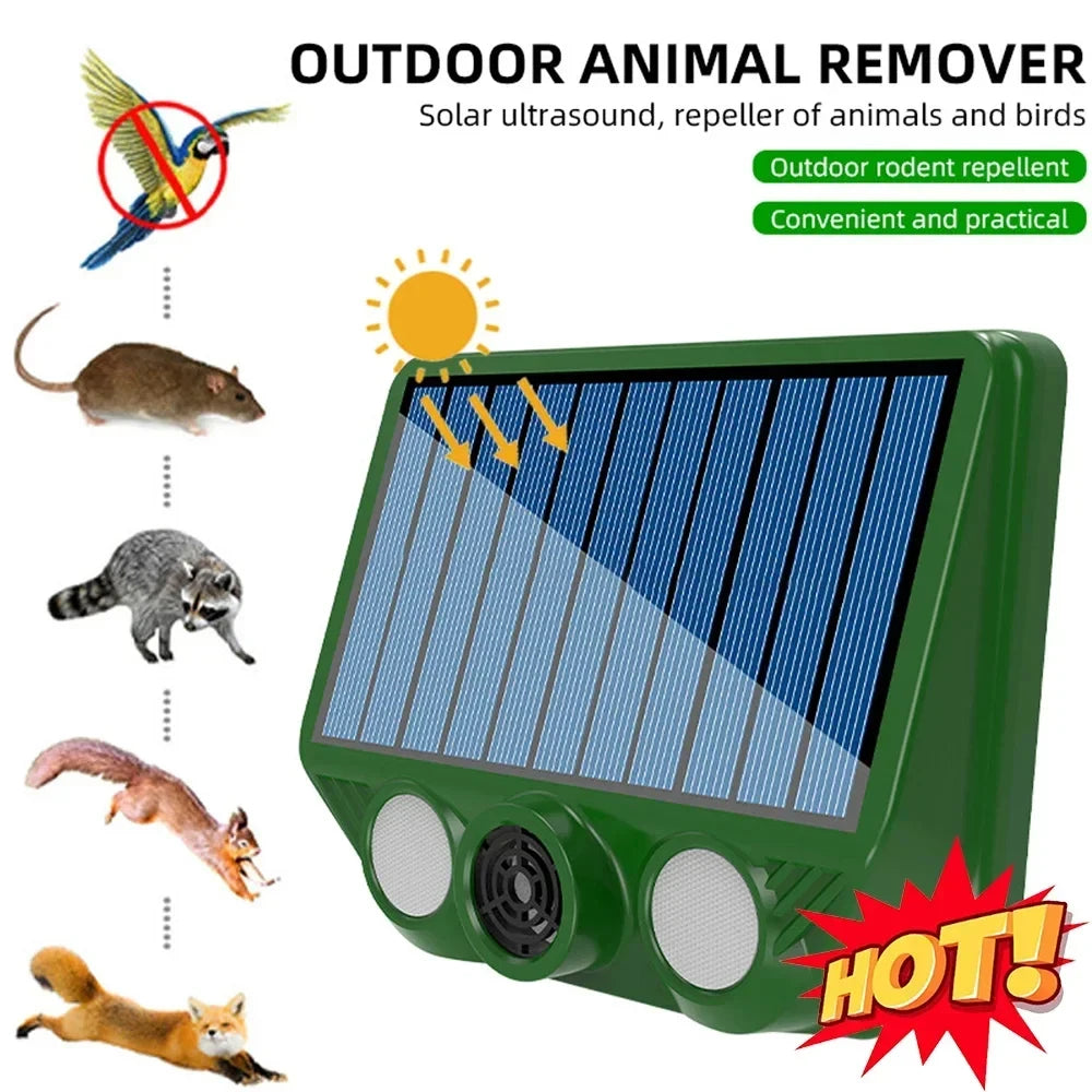 Solar-Powered Ultrasonic Outdoor Animal Repellent