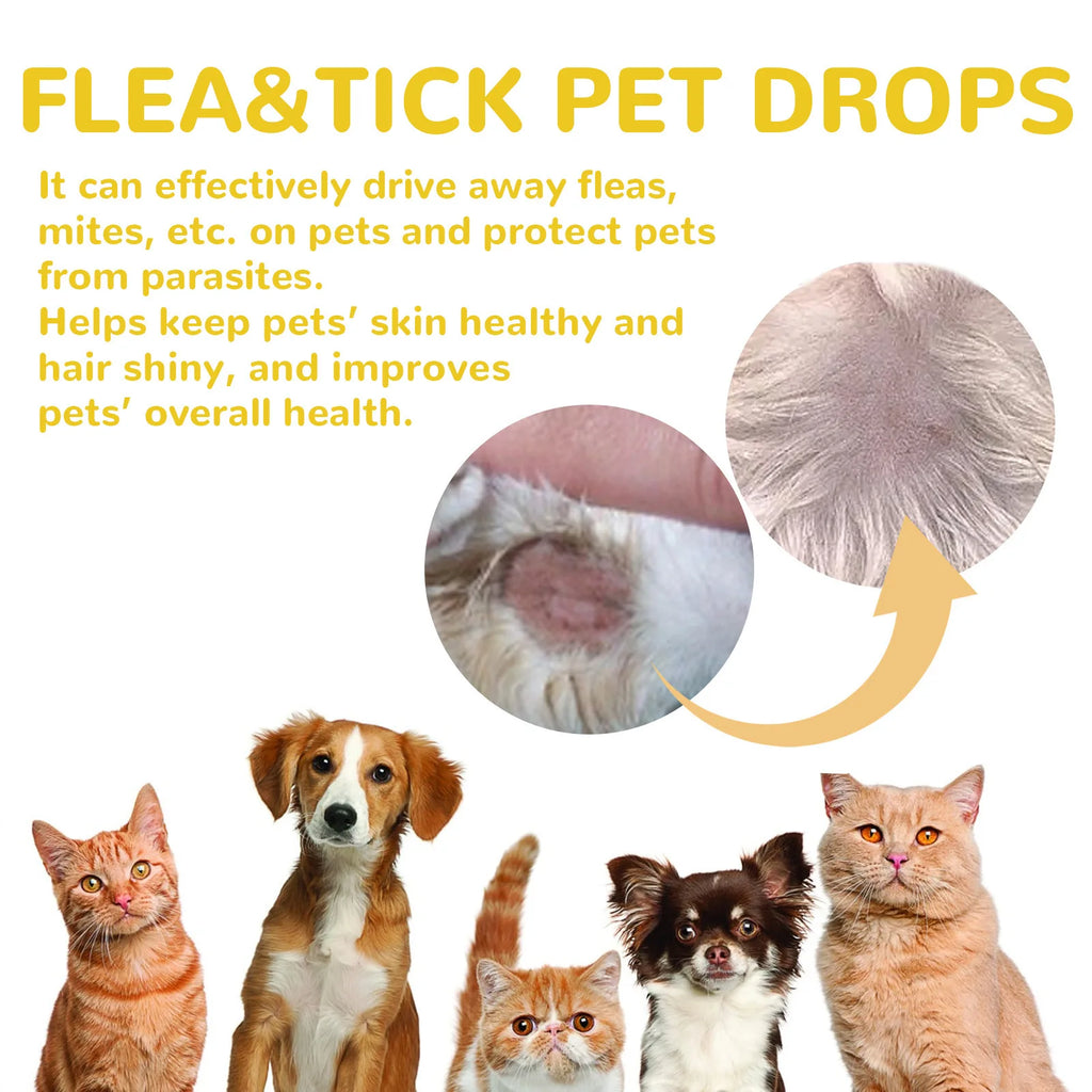 Gentle Flea & Tick Relief Pet Drops (1ml, 3ml, 5ml and 8ml)