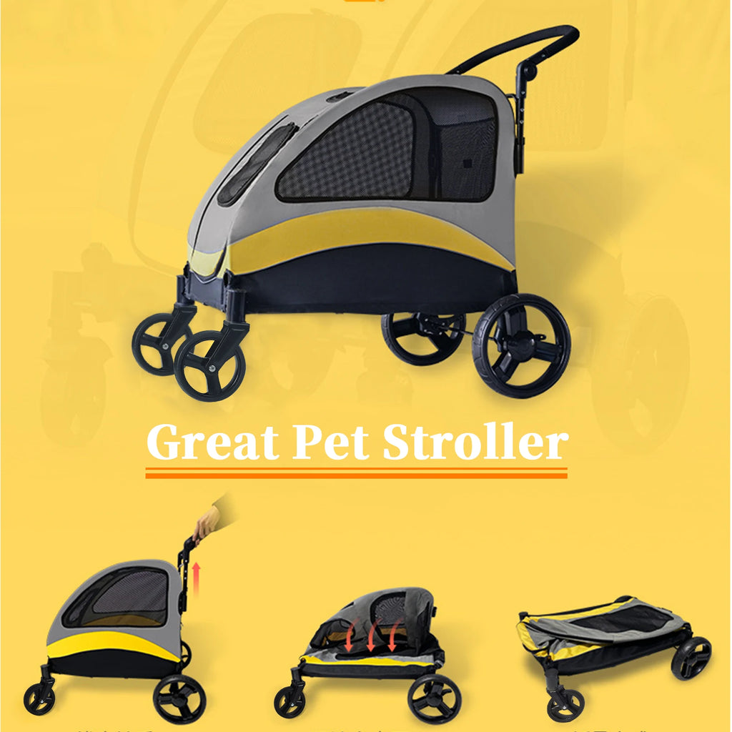 Heavy-Duty All-Terrain Pet Stroller (M, L, XL Sizes)