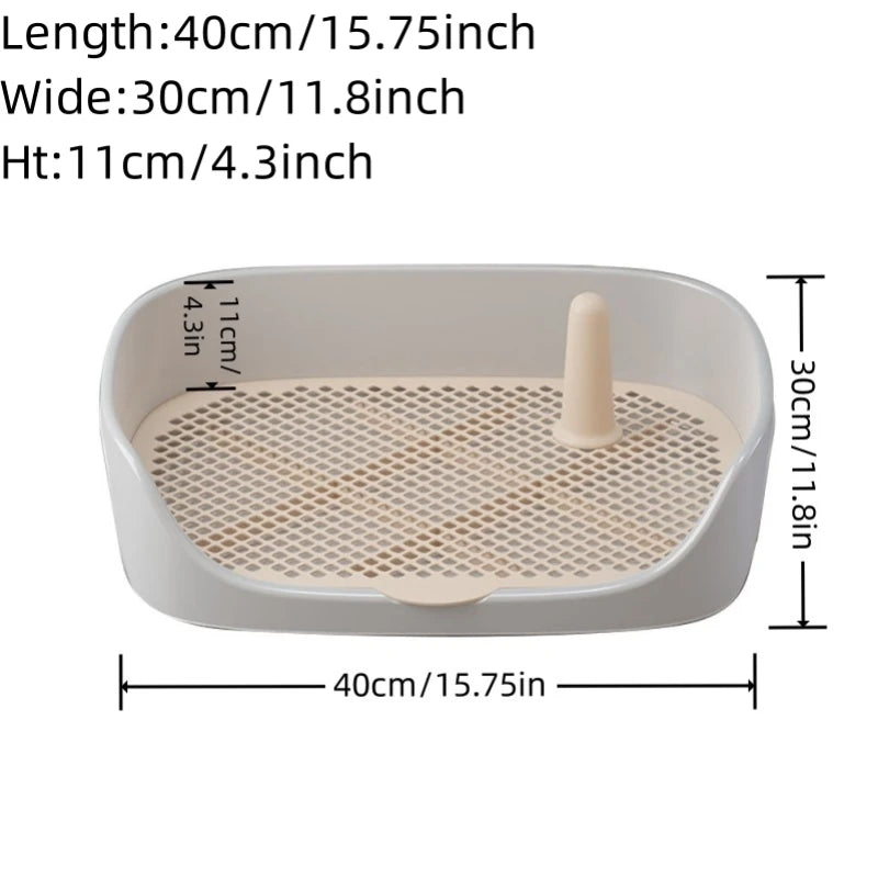 Grate Pet Potty Training Tray with Removable Pee Post