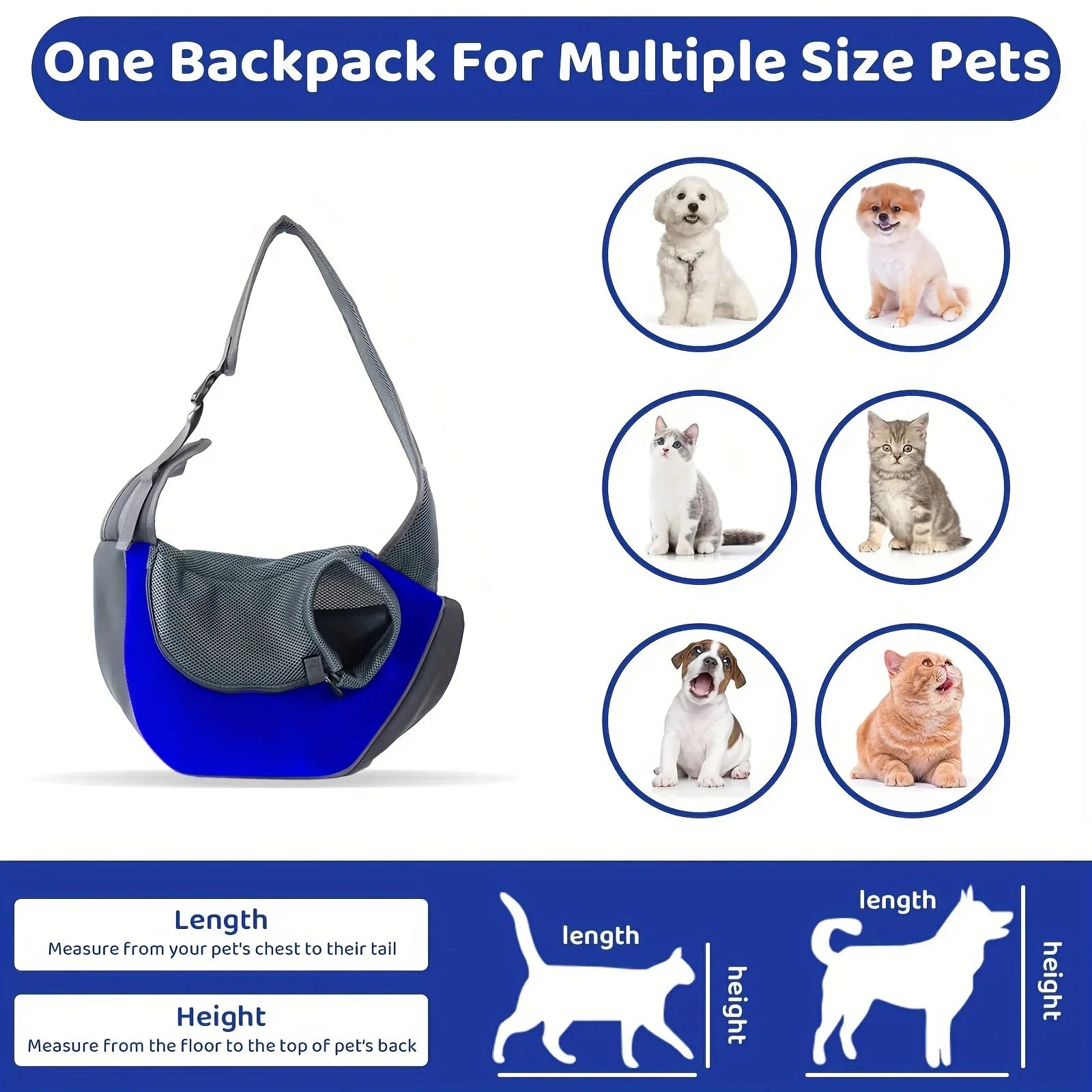 Hands-Free Comfort Pet Sling Carrier (Mesh)