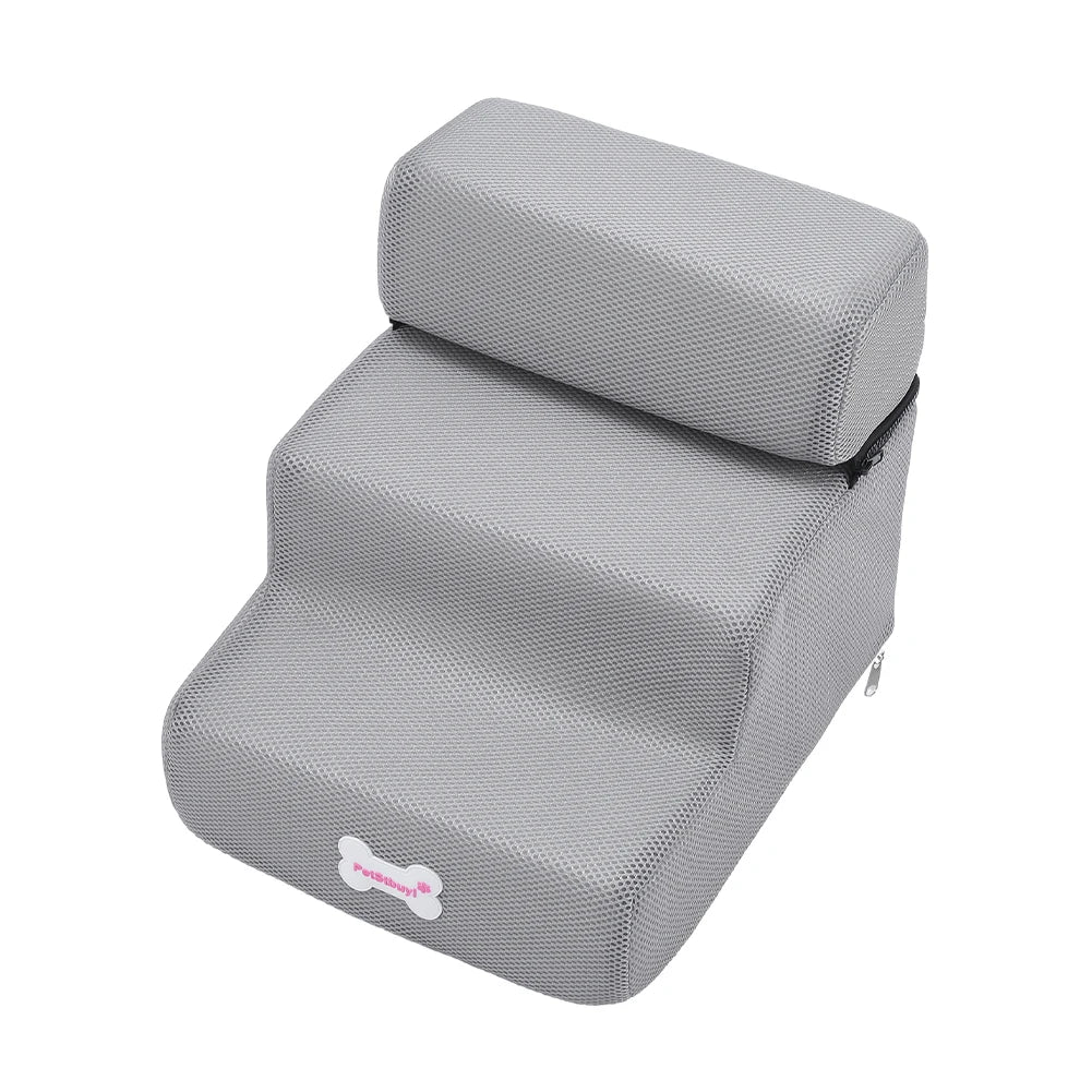 3-Step Adjustable Pet Stairs - Height Adjustment and Joint Support