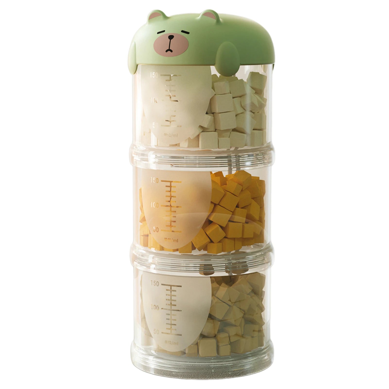 Stackable Bear-Top Travel Food Dispenser