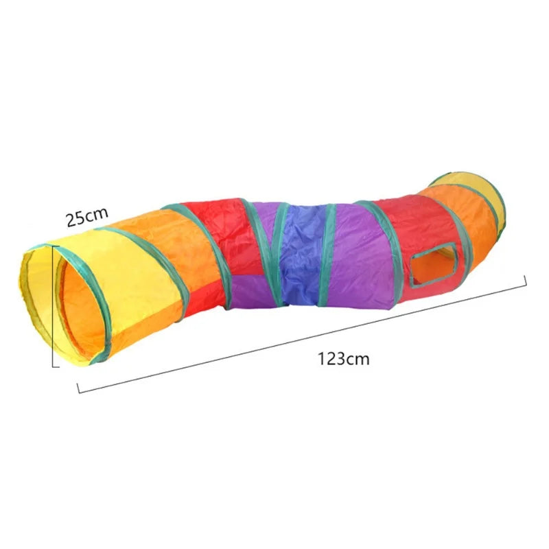 Foldable Multifunctional Cat Tunnel (Vibrant Colors) - Hide-and-Seek and Hunting Fun