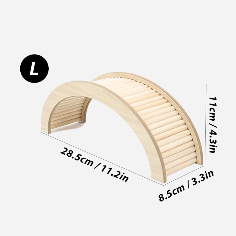 Natural Wooden Hideaway & Tunnel Set