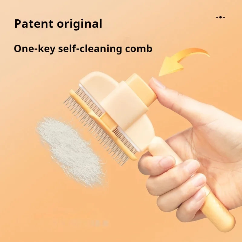 Patented One-Key Self-Cleaning Pet Comb