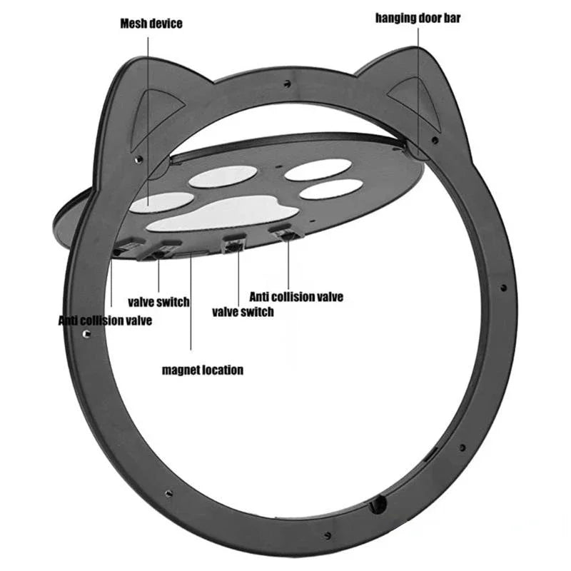 4-in-1 Smart Locking Cat Door - Total Flow Control