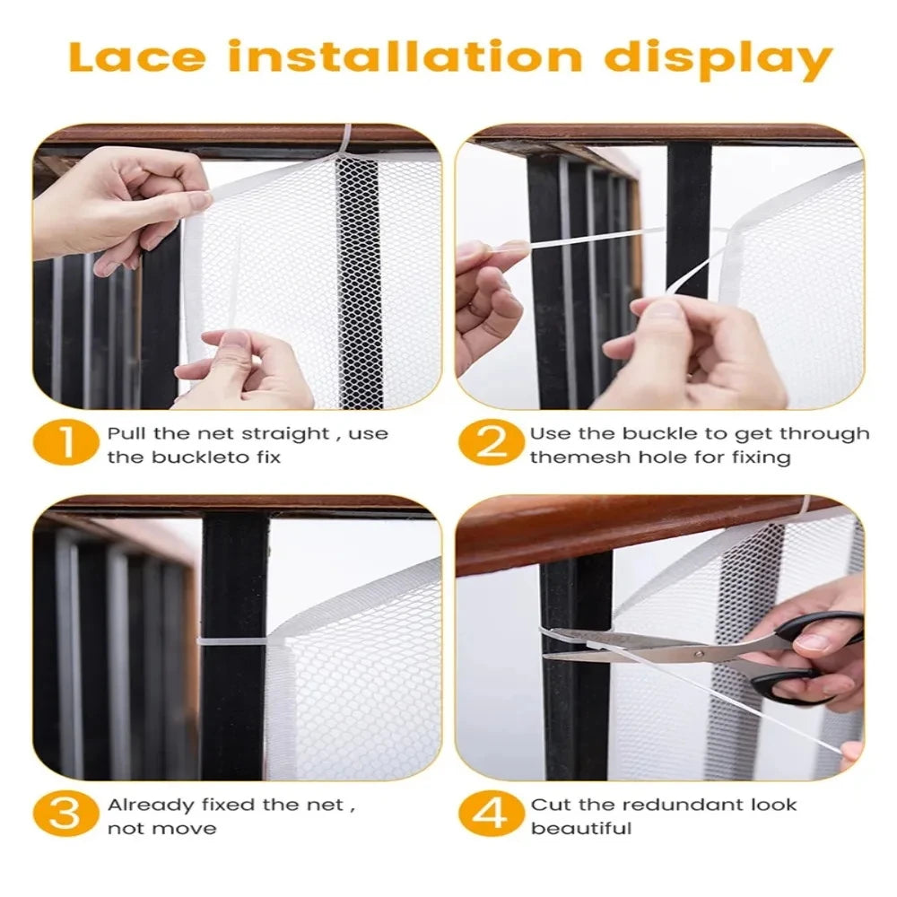 Punch-Free Retractable Pet Safety Fence - Ideal for Stairs and Doorways