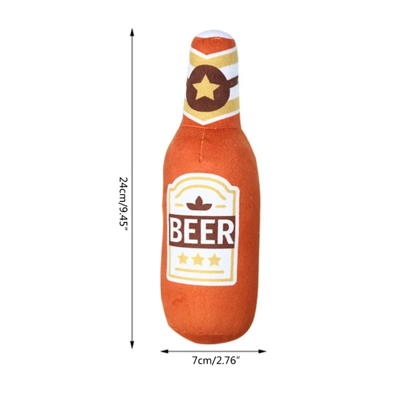 "Beer Bottle" Plush Toy Set - Themed Fun for Your Dog