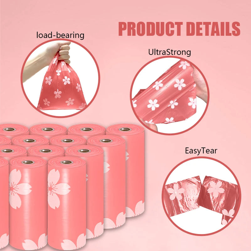 UltraStrong Floral Scented Dog Waste Bags (15 Bags Per Roll)