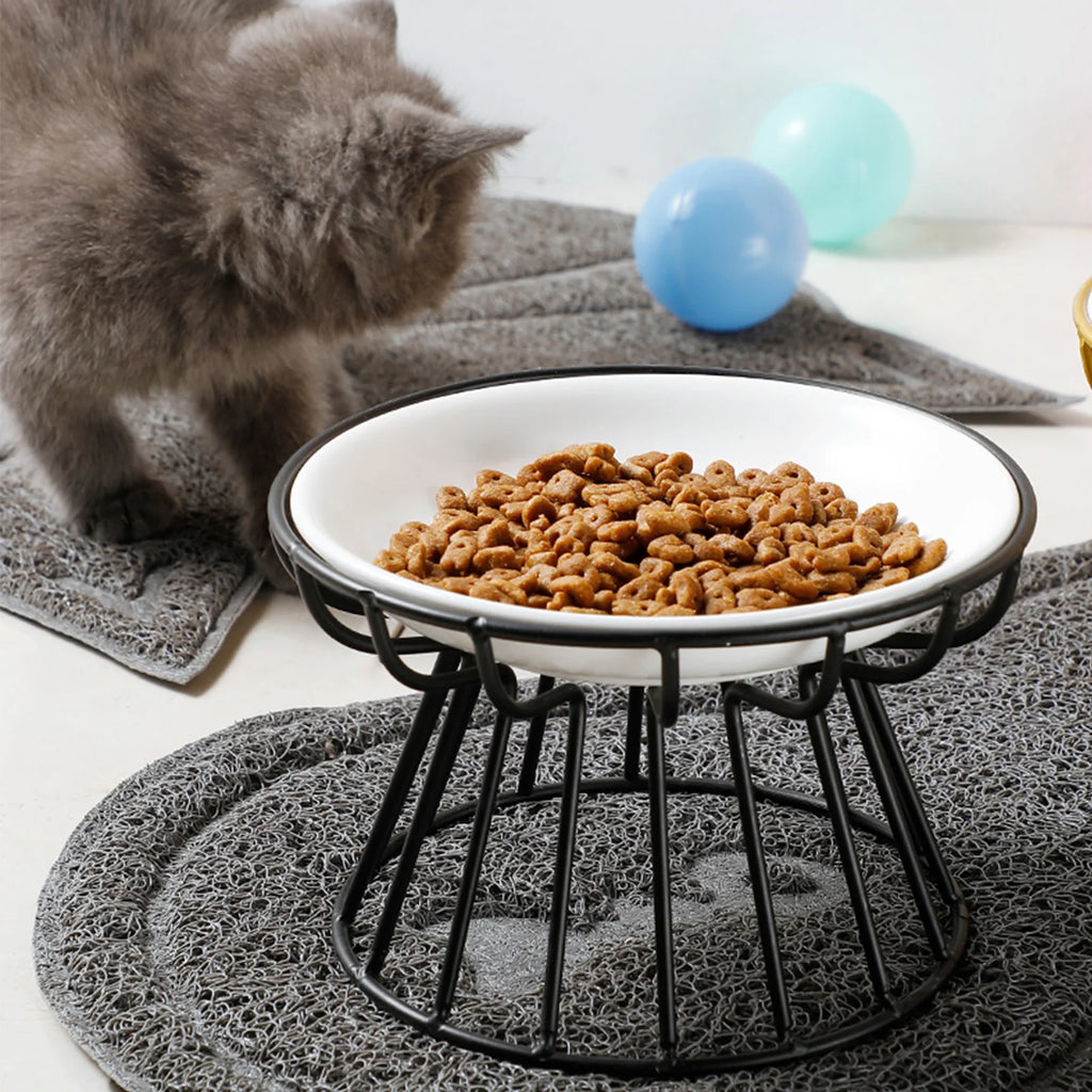 Ceramic & Wire Elevated Pet Feeder