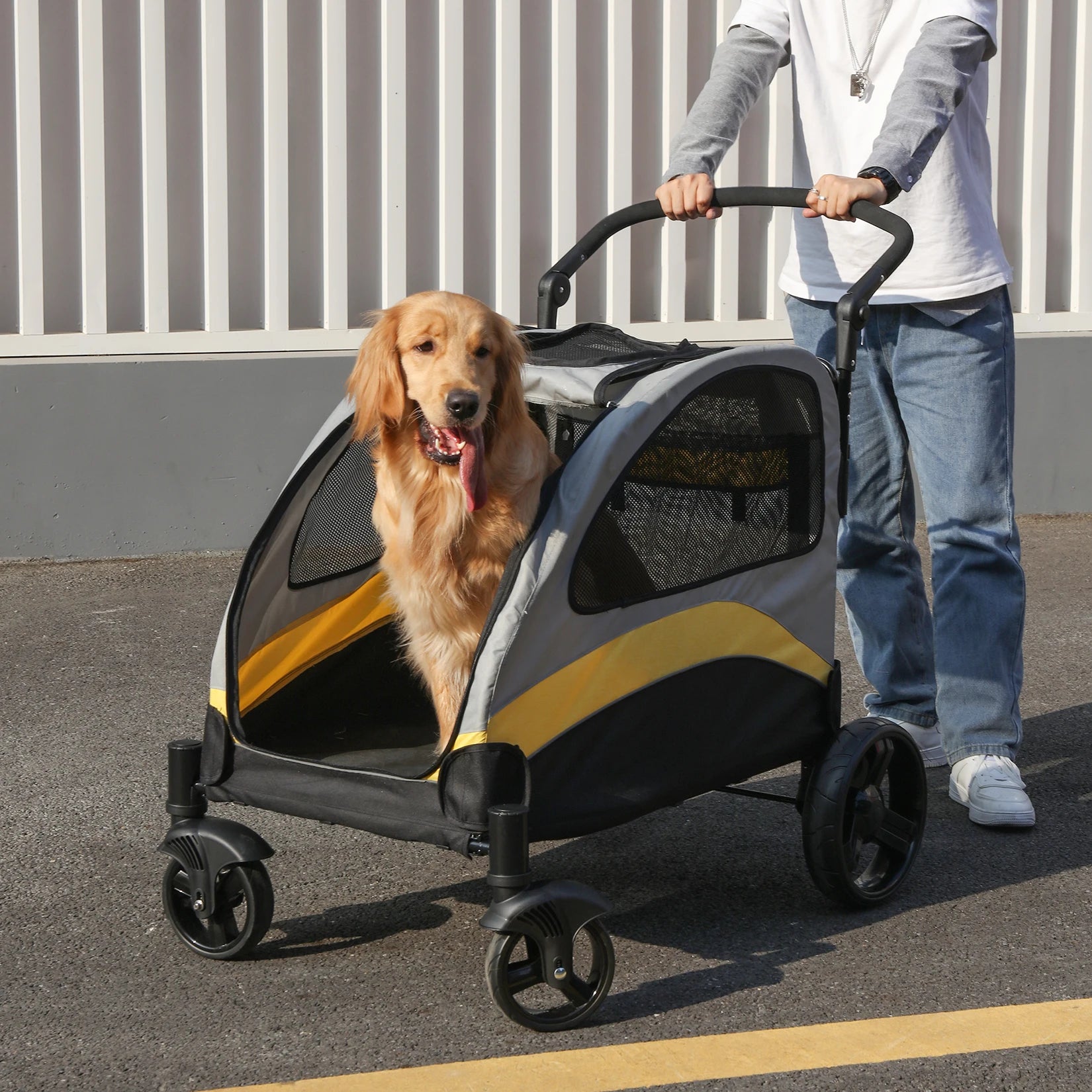 Heavy-Duty All-Terrain Pet Stroller (M, L, XL Sizes)