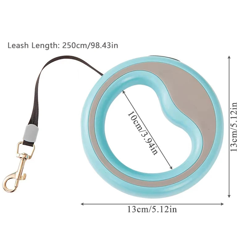 Compact 2.5m Retractable Leash for Small & Medium Dogs (Up to 15kg)