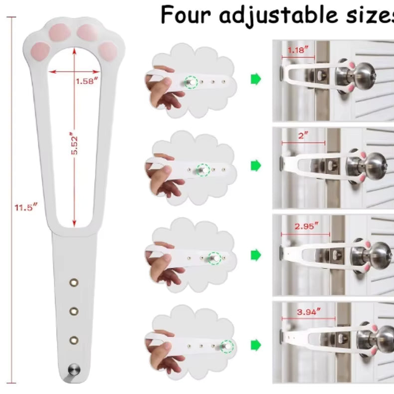 Adjustable Paw-Shaped Cat Door Latch - Excludes Dogs and Babies