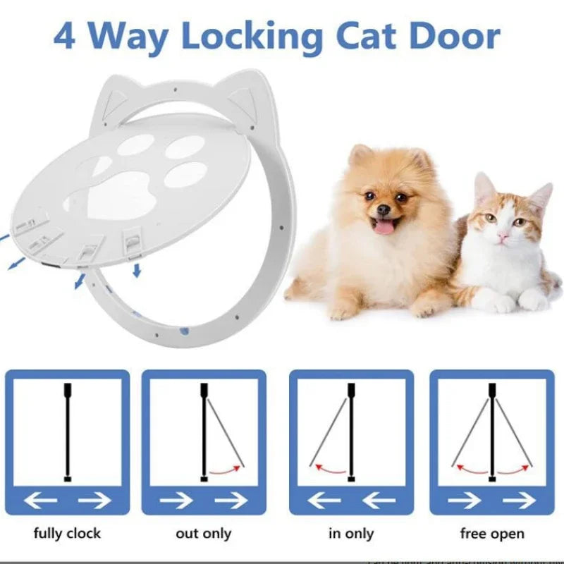 4-in-1 Smart Locking Cat Door - Total Flow Control