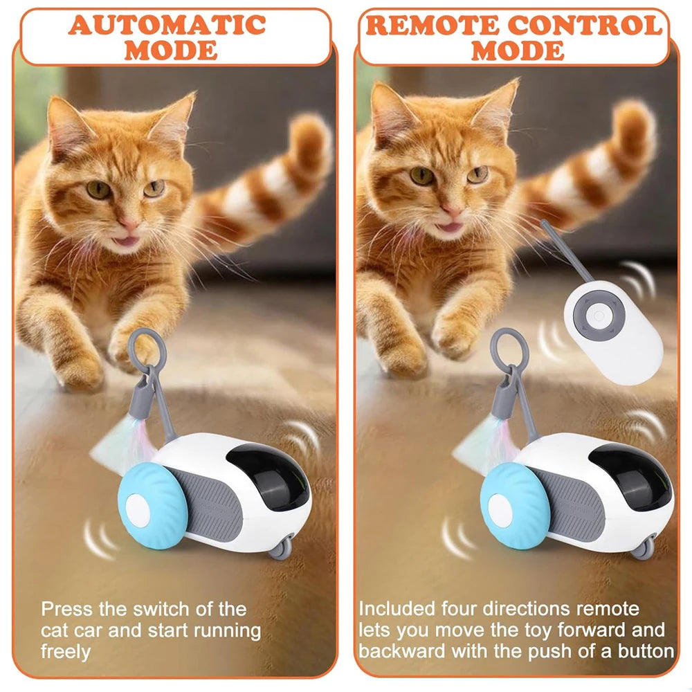 Remote Controlled Interactive Robot Car (15m) - Autonomous Hunting and Safe Fun for Cats