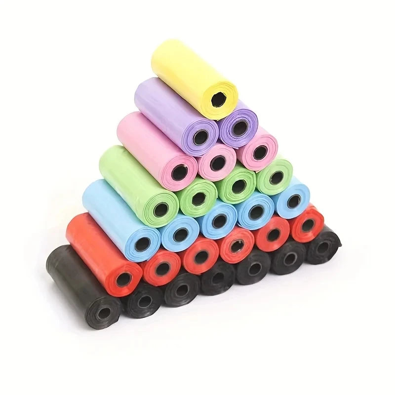 Premium Multi-Color Dog Waste Bags (15 Bags Per Roll)