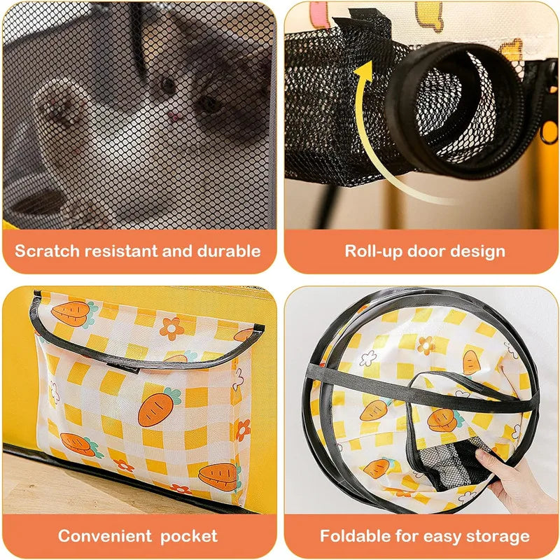 Pop-Up Portable Pet Playpen with Zip-Off Roof