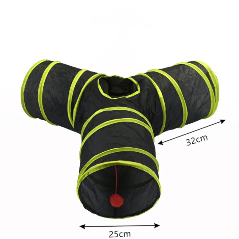 Foldable Multifunctional Cat Tunnel (Vibrant Colors) - Hide-and-Seek and Hunting Fun
