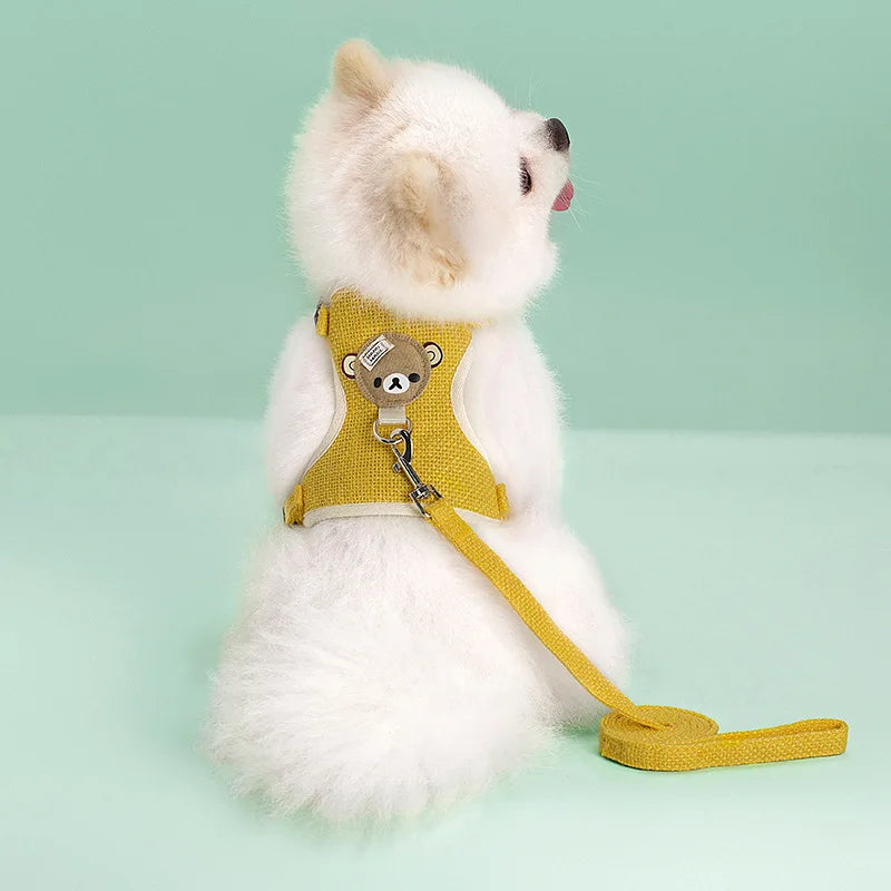 Cute Bear Comfort Harness and Leash Set for Small Dogs