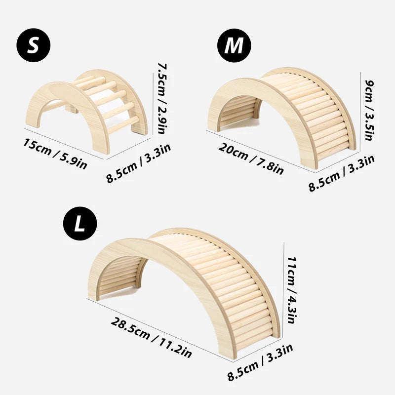 Natural Wooden Hideaway & Tunnel Set