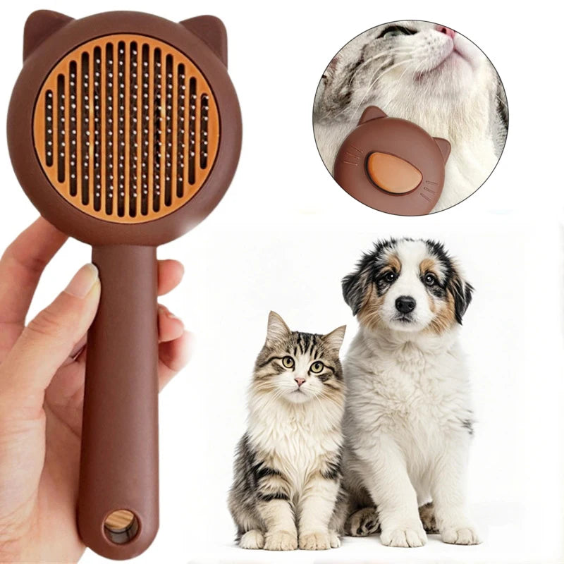 Comfort-Clean Cat Head Pet Grooming Brush