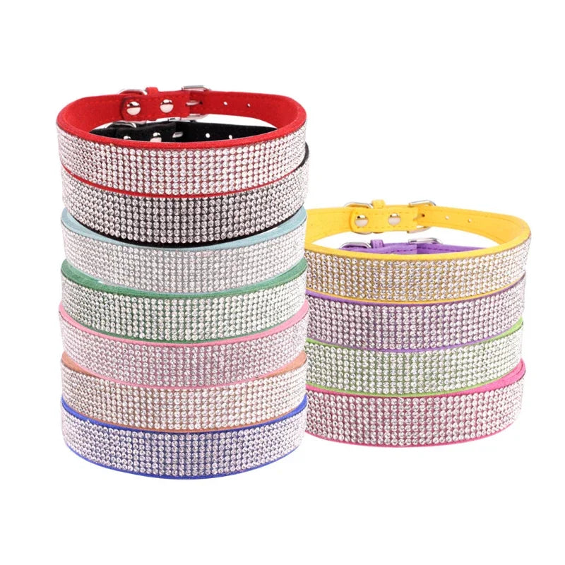 Korean Velvet Luxe Rhinestone Dog Collar