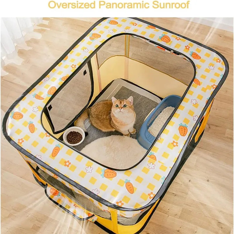 Pop-Up Portable Pet Playpen with Zip-Off Roof