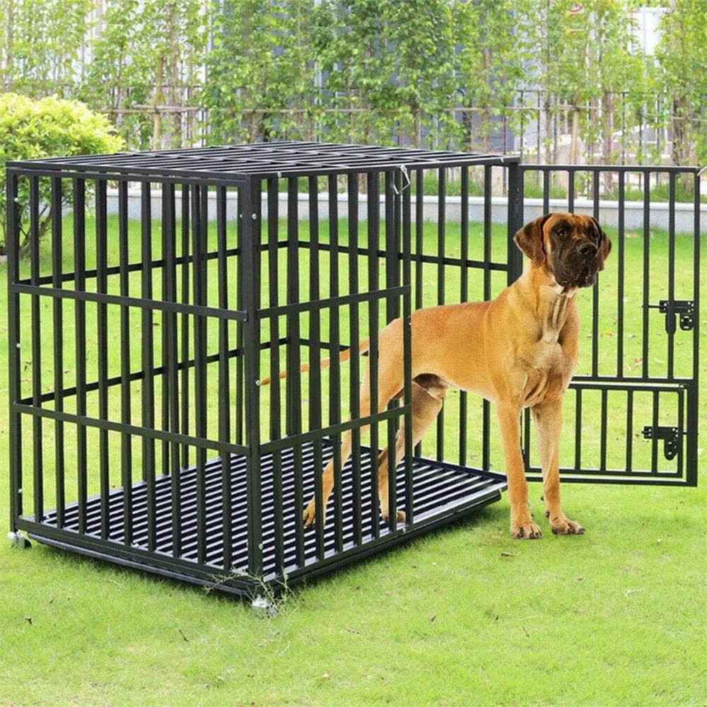 Heavy-Duty Lockable Dog Crate with Removable Tray