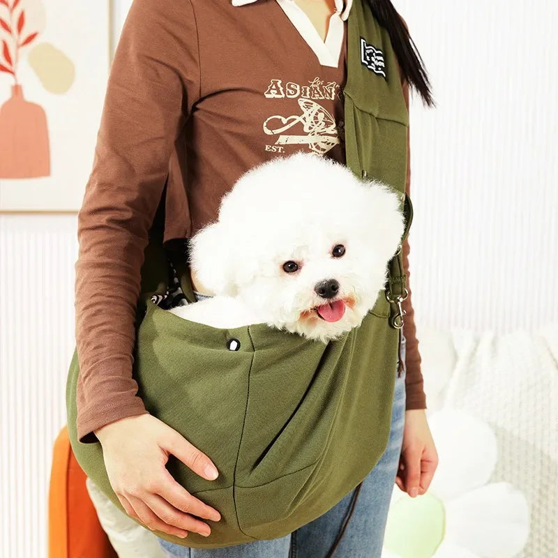 Cozy Canvas Hands-Free Pet Sling Carrier