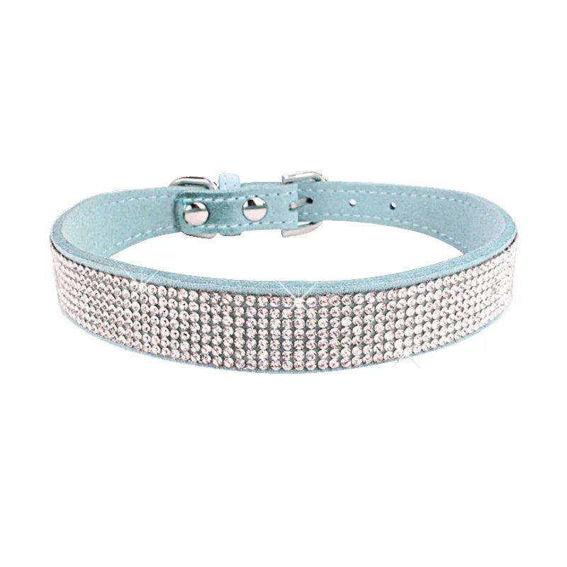 Korean Velvet Luxe Rhinestone Dog Collar