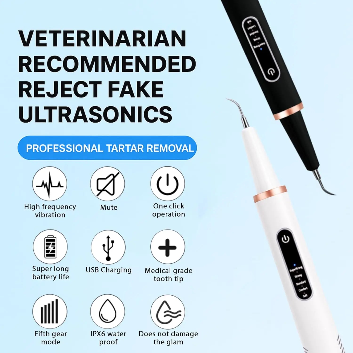 Intelligent Safe Ultrasonic Tartar & Plaque Remover