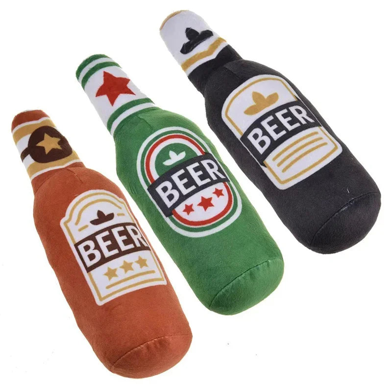 "Beer Bottle" Plush Toy Set - Themed Fun for Your Dog