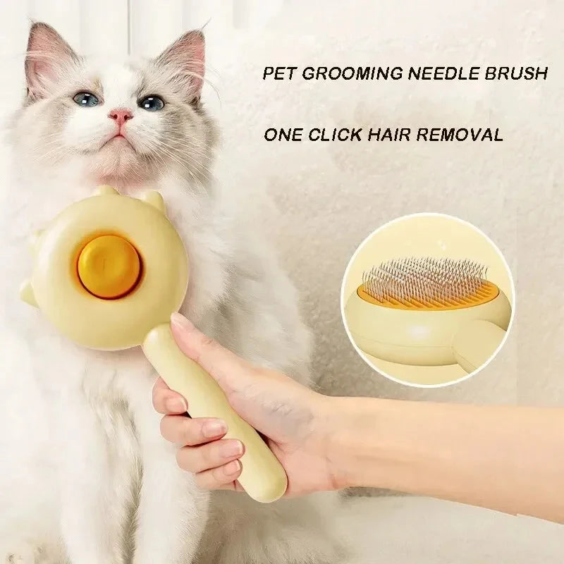 Quick-Release Self-Cleaning Pet Brush
