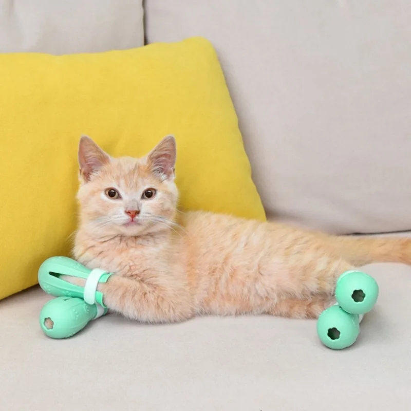 Silicone Anti-Scratch Cat Paw Protectors (For Bathing & Grooming)