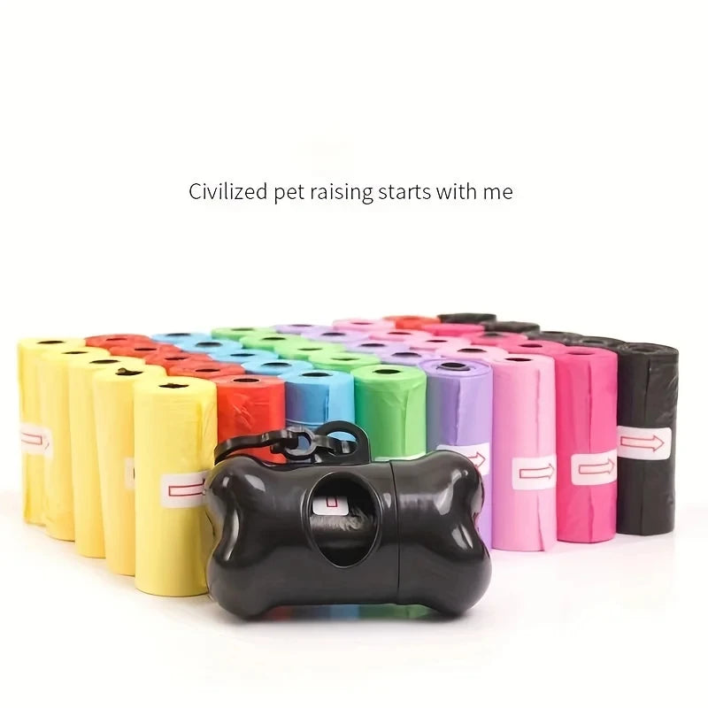 Premium Multi-Color Dog Waste Bags (15 Bags Per Roll)