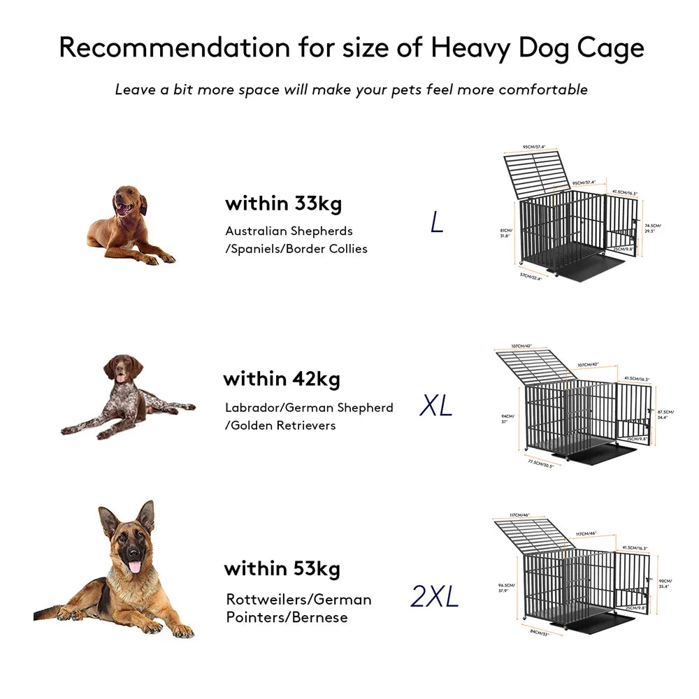 Heavy-Duty Lockable Dog Crate with Removable Tray