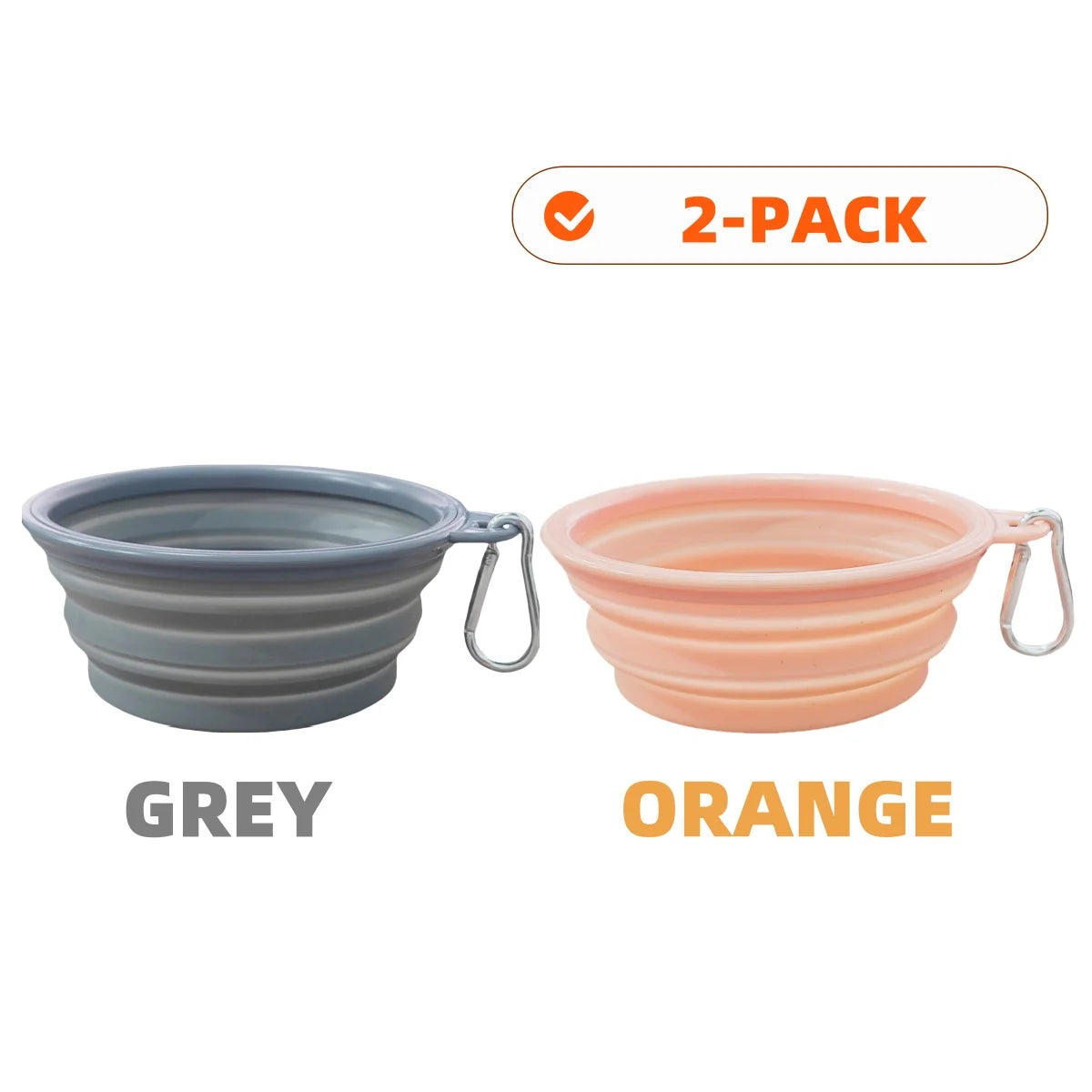 2-Pack Collapsible Silicone Travel Bowls