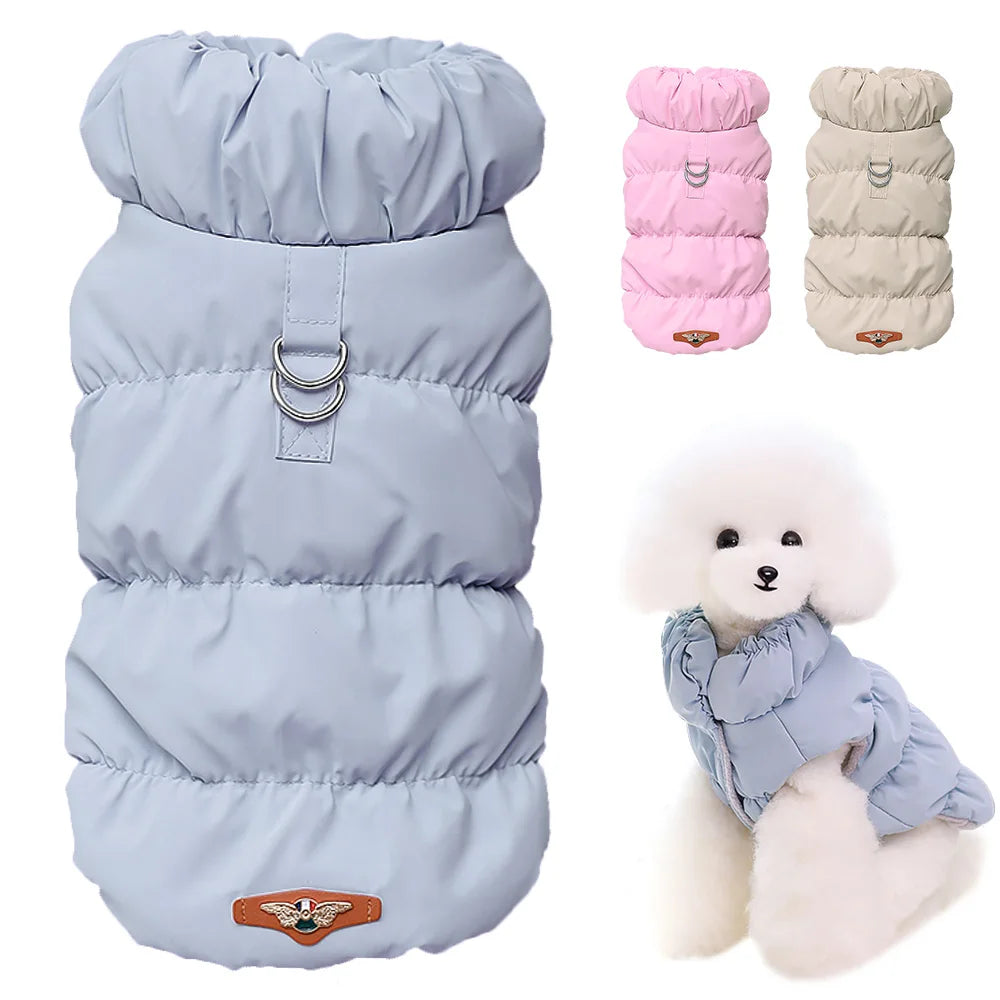 Elegant Puffer Pet Coat (Multiple Colors) - Maximum Warmth with Dual D-Ring