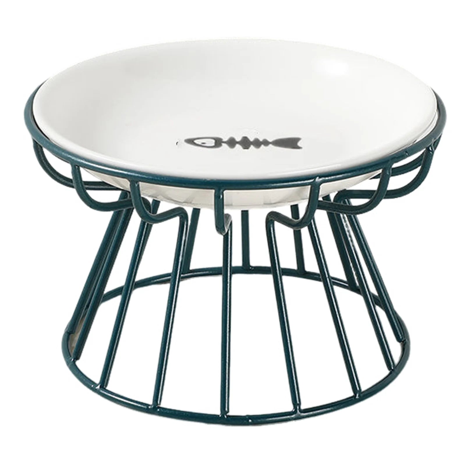 Ceramic & Wire Elevated Pet Feeder