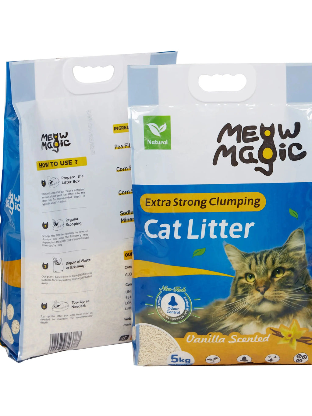 MEOW MAGIC Cat Litter: Extra Strong Clumping with Vanilla Scent