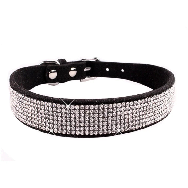 Korean Velvet Luxe Rhinestone Dog Collar
