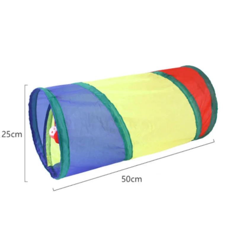 Foldable Multifunctional Cat Tunnel (Vibrant Colors) - Hide-and-Seek and Hunting Fun